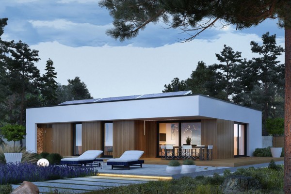 Maison en bois kit l'ossature bois "MINI 4 MODERN ENERGO"...