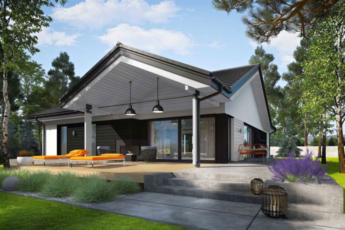 Chalet Kit auto-construction, maison écologique à ossature bois, RE 2020 plan SIMON III G2 168m2, 4 chambres, garage